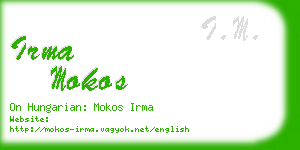 irma mokos business card